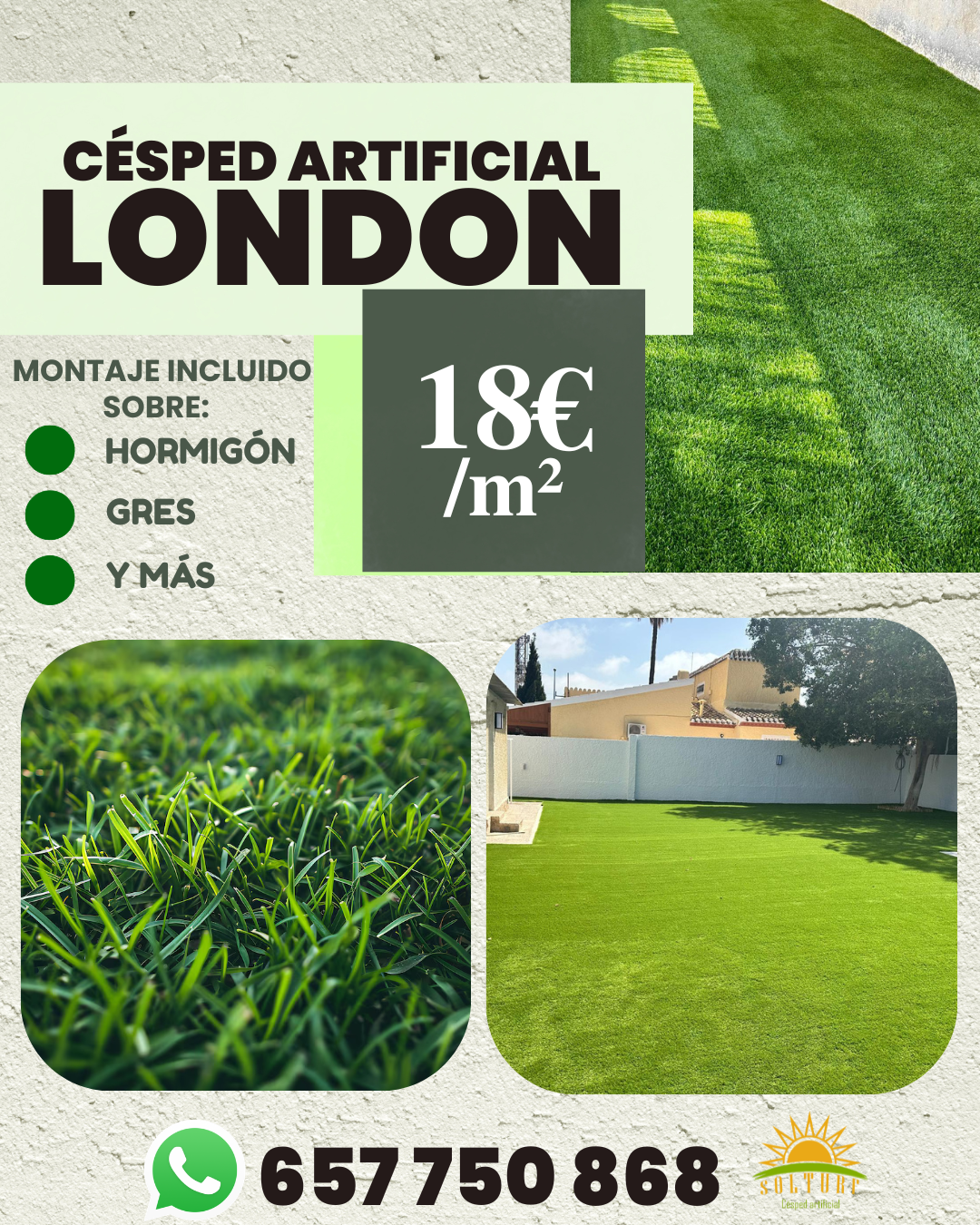 Campaña Césped Artificial London de Solturf